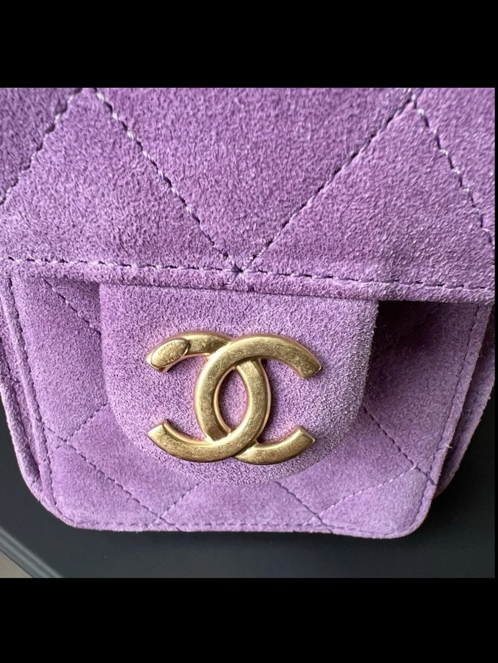 Chanel 25 Mini Suede Bag Purple with GHW Runway